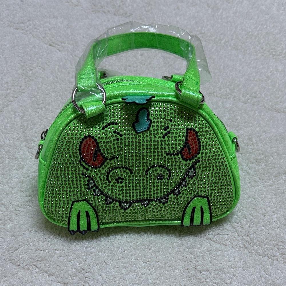 Green Dragon Rhinestone Handbag purse bag pocketbook sparkle